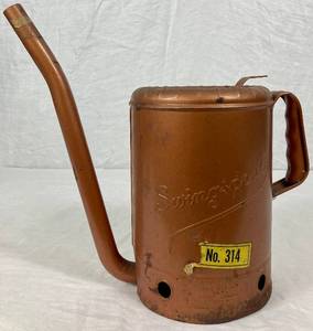 lot 149 image: Vintage Swingspout One Gallon Copper Oil Can