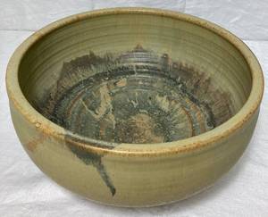 lot 100 image: 14 Large Stoneware Pottery Accent Bowl