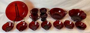 lot 80 image: Anchor Hocking Coronation Royal Ruby Dishes
