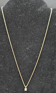 lot 6 image: 14K Gold Diamond Necklace 15 CT diamond 18 chain