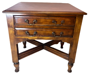 lot 32 image: Solid Two Drawer End Table