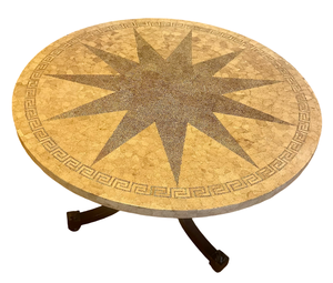 lot 11 image: Eggshell Inlay Round Kitchen Table