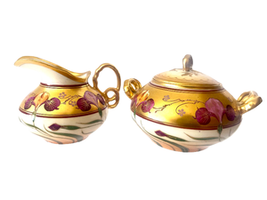 lot 12 image: Limoges GDA Sugar & Creamer Hand Painted