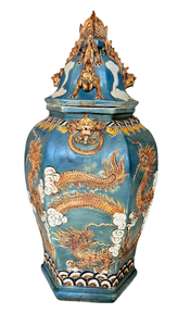 lot 65 image: Vietnamese Dragon Inspired Vase Handmade by Tran Do