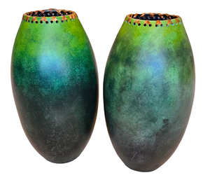 lot 48 image: Pair of Ceramic Green Vases