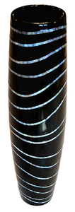 lot 51 image: Black Inlaid Mother of Pearl Floor Vase