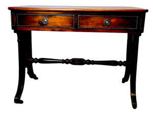 lot 18 image: Two Drawer Writing Desk On Casters