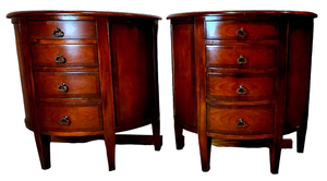 lot 58 image: Pair of Curved 4 Drawer End Tables