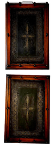 lot 60 image: Hammered Copper Trimmed Trays With Rails