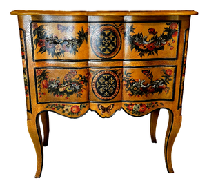 lot 39 image: Hand Painted Commode With Flowers & Butterflies