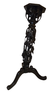 lot 38 image: Carved Dragon Pedestal Plant Bonsai Stand