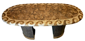 lot 6 image: Large Crackled Eggshell Inlay Oval Table