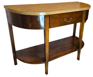 lot 44 image: Eggshell Inlay Two Tier Console Table