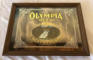 lot 2 image: Olympia Beer Framed 27x21 Advertising Piece, Vintage