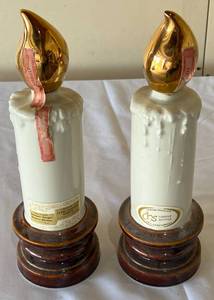 lot 17 image: 2 Vintage Candle Decanters 1975 World Wonders Porcelain