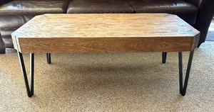 lot 16 image: Hillenbrand Contemporary Farmhouse Style Coffee Table