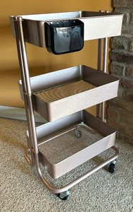lot 49 image: Three Tiered Metal Organizer on Casters