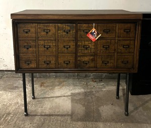 lot 6A image: Apothecary Style 2 Door Wooden Cabinet