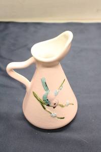 lot 29 image: Vintage Ceramic Pitcher with Bird Design - 1952