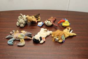 lot 42 image: Set of 6 Bean Bag Plush Toys - Assorted Animal Characters