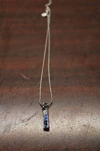 lot 60 image: Lia Sophia Sterling Silver Necklace with Blue Gemstone Pendant