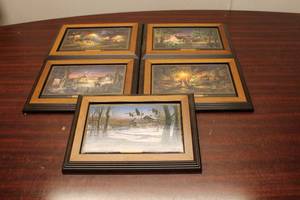 lot 65 image: Set of 5 Terry Redlin Framed Art Prints - Seasonal Themes