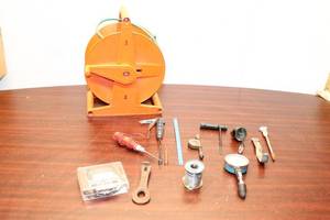 lot 94 image: Assortment of Electrical Tools and Equipment with Cord Reel