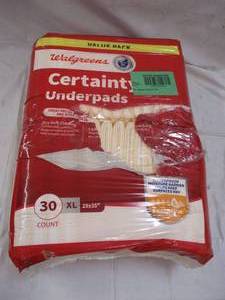 p1- 30 count certainty underpads...