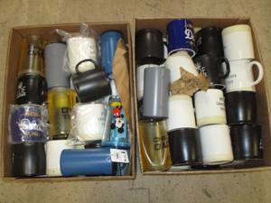 BR- 2 boxes of coffee mugs and drin...