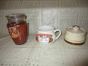 y3- Misc household. Candle, crock a...