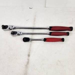 Lot Of Three ICON Ratchets 12 Long Reach Flex Head 38 Long Reach Flex Head And 38 Low Profile