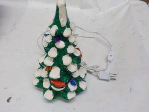 10 Ceramic Xmas Tree with Lights- ...