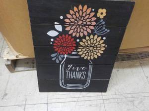 Give Thanks Wall Wood Dcor 15 x 2...