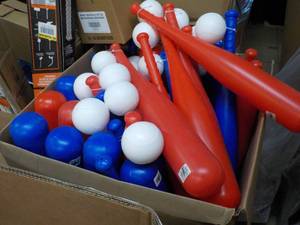 Large Box of over 40 Plastic Bats a...