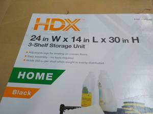 HDX 24 x 14 x 30 black Metal Shelv...