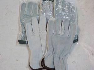 4 pair Leather Work Gloves size Lar...