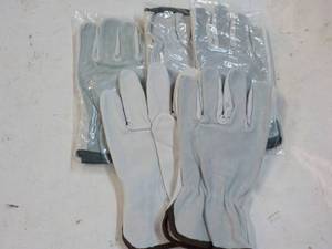 4 pair Leather Work Gloves size Lar...
