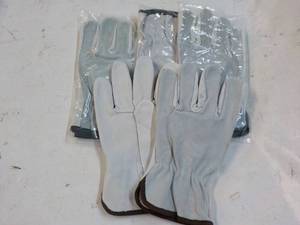 4 pair Leather Work Gloves size Lar...