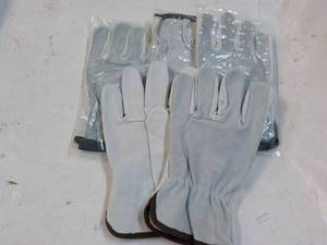 4 pair Leather Work Gloves size Lar...