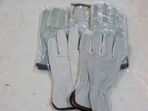 4 pair Leather Work Gloves size Lar...