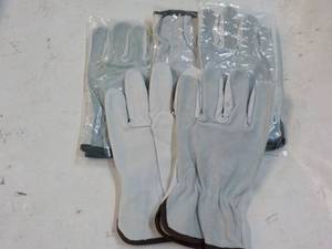 4 pair Leather Work Gloves size Lar...