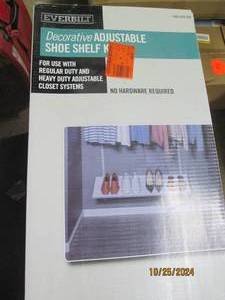 lot 25 image: everbuilt decorative shoe shelf kit...