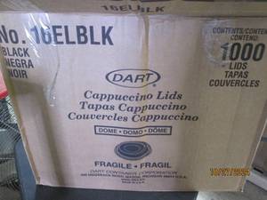 lot 128 image: case of 1000 black 16 oz dome lids...