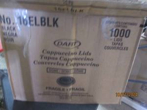 lot 129 image: case of 1000 black 16 oz dome lids...
