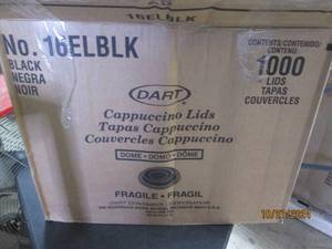 lot 130 image: case of 1000 black 16 oz dome lids...