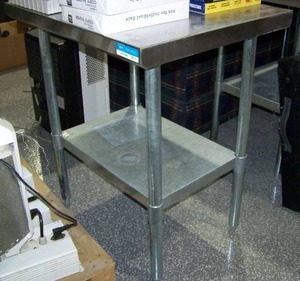 lot 27 image: BK Resources VTT-3024 Stainless Steel NSF Adjustable 18-Gauge Work Table - 30 x 24