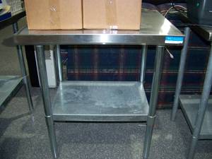 lot 28 image: BK Resources VTT-3024 Stainless Steel NSF Adjustable 18-Gauge Work Table - 30 x 24