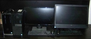 lot 32 image: (2) Computer Towers, Monitors, Keyboards and Mouses