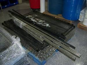 lot 62 image: Lot of Miscellaneous Metal  Steel Shelving Racks