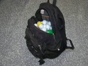 lot 93 image: North Face Back Pack filled with Range and other Golf Balls
